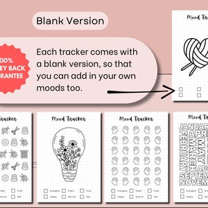 Mood Tracker Bullet Journal Pages Monthly Mood Tracker Mood Journal Feelings Wheel Mood Chart Wellness Journal Therapy Journal Prompts
