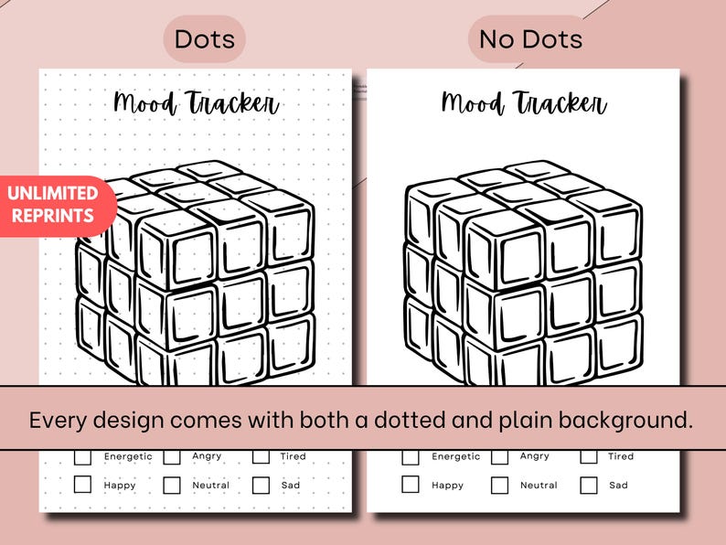 Rubiks Cube Mood Tracker - Printable Mood Journal Page - Wellness ...
