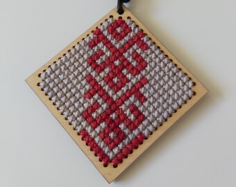 Diamond Cross stitch necklace