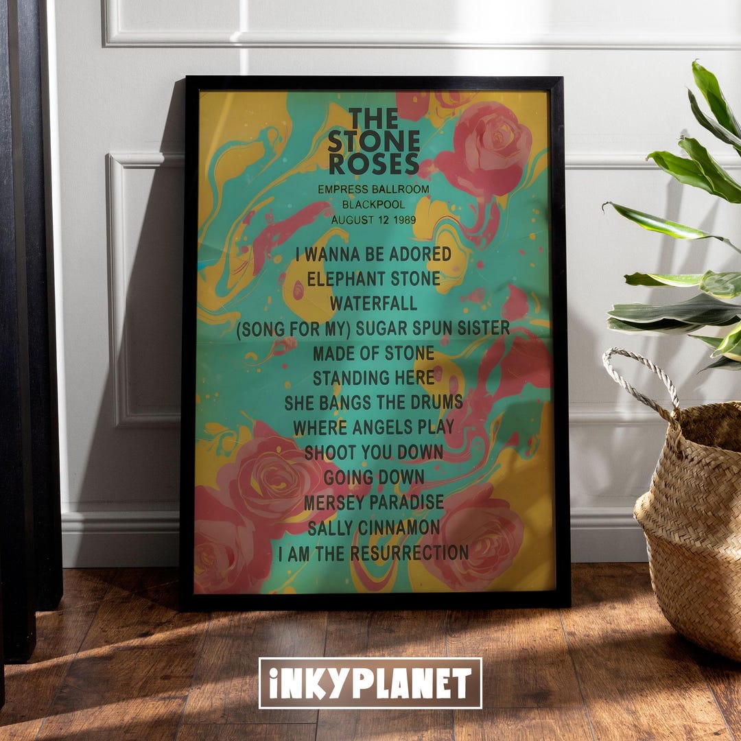 The Stone Roses Setlist Blackpool 1989 Giclée Art Print - Etsy