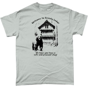 Grizzly Bear Cool Vintage T Shirt Funny Graphic Retro Novelty Tee For Men And Women by Inky Planet