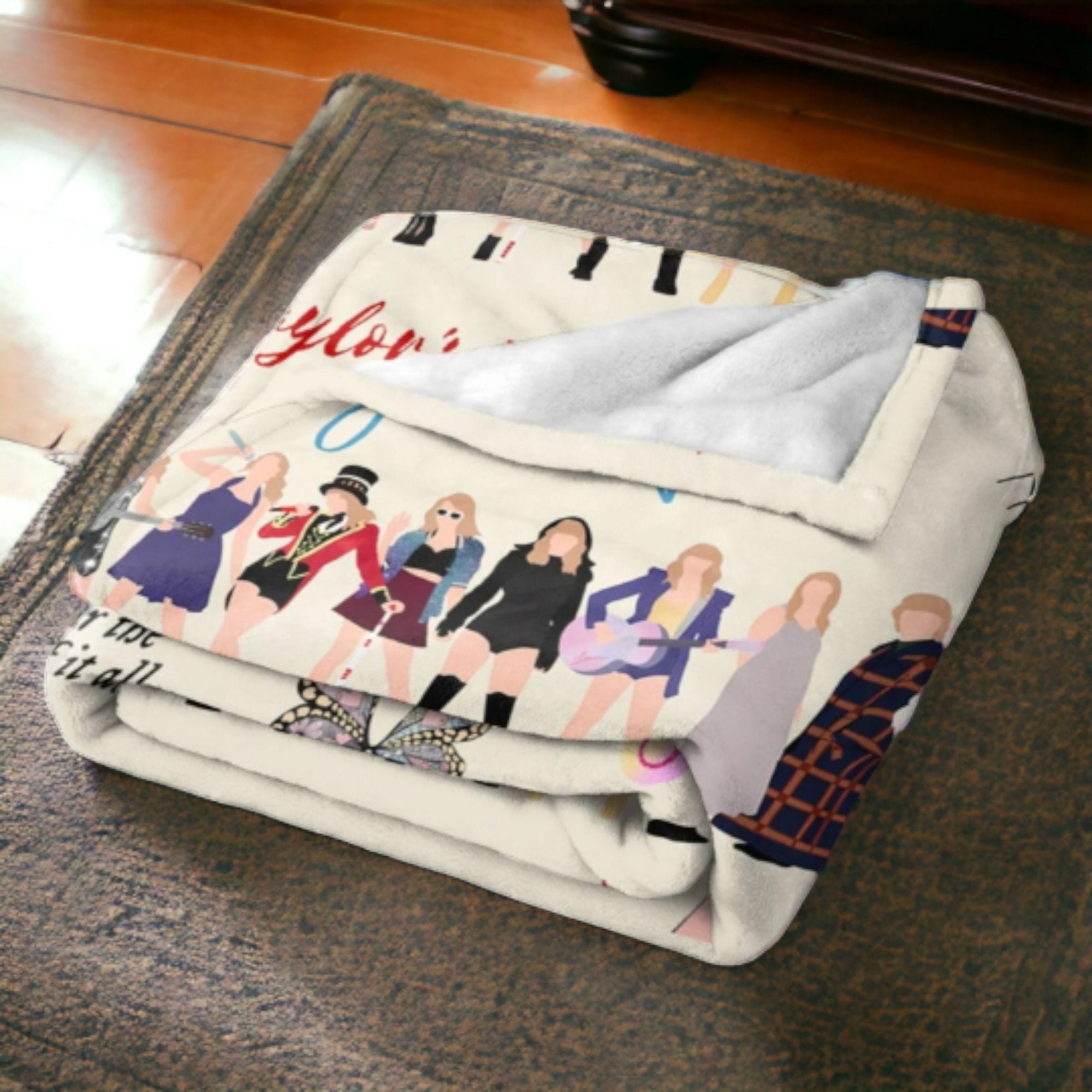 Taylor Blanket - taylor version Merchandise - Cute Winter Blanket - 1989 Tour Inspired Gift for Her