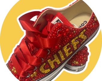 Rhinestone Pearl Bling Football Shoes