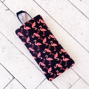 Flamingo Print Brillenetui: Gepolsterter Brillenhalter