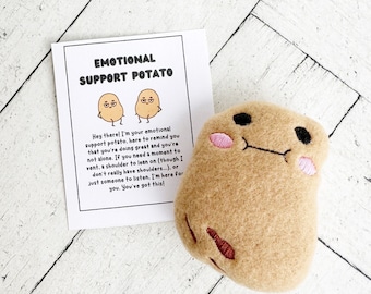 Positive Potato Plushie: Pocket-Sized Emotional Support Bean Bag Toy