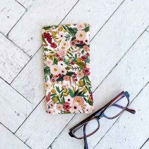 Eyeglass Sleeve, Floral Glasses Case, Soft Glasses Case