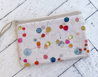 Linen Zipper Pouch, Small Make Up Bag, Privacy Pouch, Small Cosmetic Bag