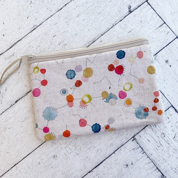 Linen Zipper Pouch, Small Make Up Bag, Privacy Pouch, Small Cosmetic Bag