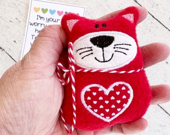 Cat Plushie, Cat Lover Gift, Kitty Plush, Worry Friend, Emotional Support