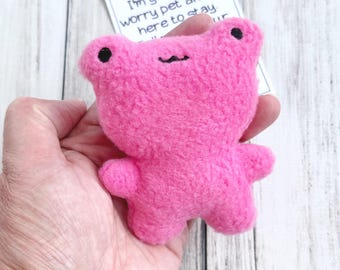 Pinker Frosch Plüschi: Taschensorgen Buddy, Stress Relief Spielzeug