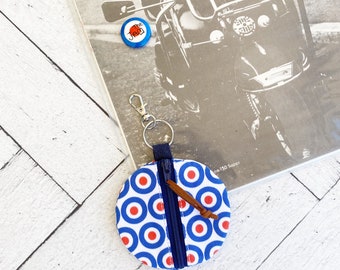 Mod Target Earbud Holder, Circle Zipper Pouch, Round Earbud Pouch