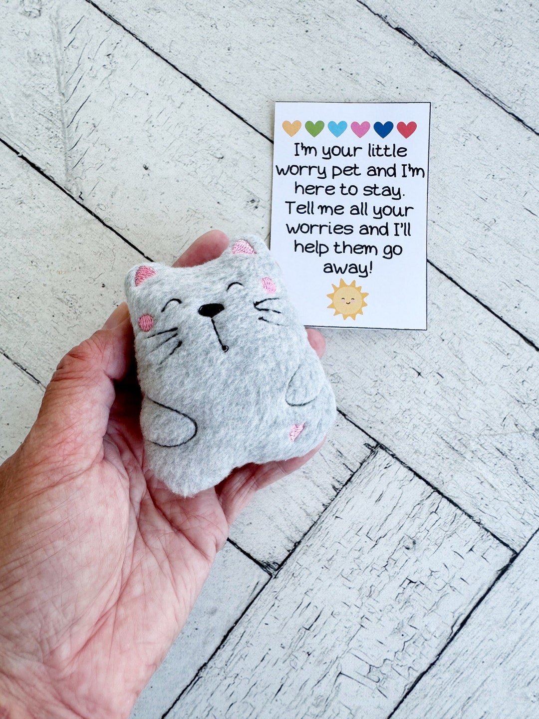 Image showcasing Cat Plushie for Cat Lovers, Kitty Plush Emotional Support Worry Friend ...