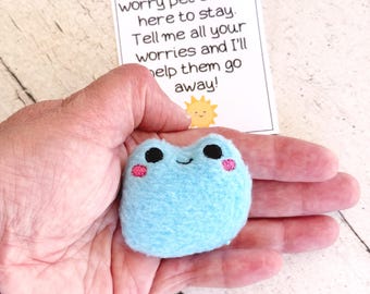 Frosch Kuscheltier Sorgenbuddy: Aqua Fleece Taschen Kumpel