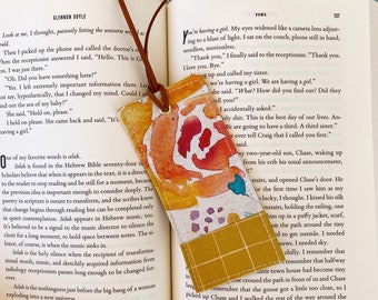 Watercolor Floral Bookmark, Bookworm Gifts, Bookmarking