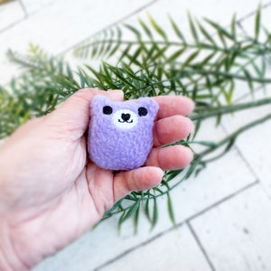 Pocket Teddy Bear: Purple Plush Fidget, Worry Buddy