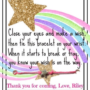 Wish Upon A Star Favors, Winter Party, Birthday Favors, Unicorn Rainbow, Star theme, Personalized Custom Thank You Gift, Goodie Bag Filler,