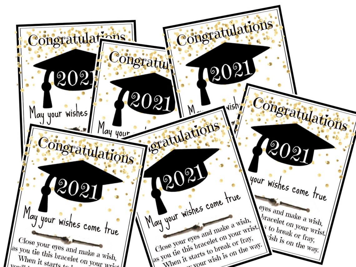 Graduation Favors Card enclosures Wish Bracelets Etsy