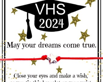 2024 Graduation Party Favors, Personalized, Good Luck Bracelets, Congratulations, 2024 Graduate Gifts, Teacher Classroom Student, School