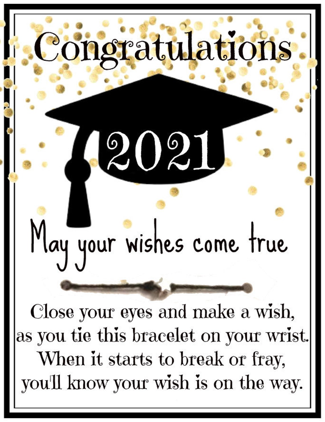 Graduation Favors Card enclosures Wish Bracelets Etsy