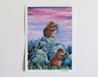 ORIGINAL drawing ‘Marmots‘