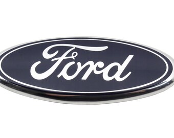 Logo emblème Ford bleu-chrome 175 x 70 mm pour Focus Fiesta C-Max Ka Transit Turneo