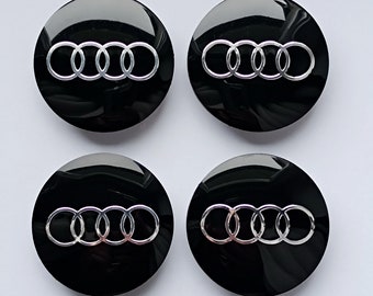 4x Audi 56/52 mm wheel center caps for Borbet rims, hub cap, Radkappen, Middenkappen, Tappi centrali
