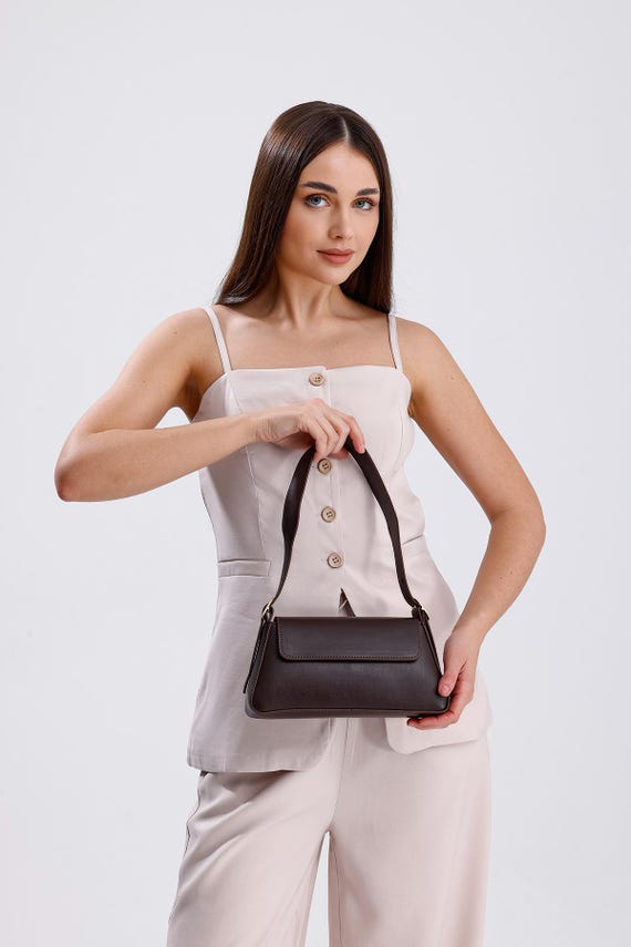 Sac Bandoulière Baguette Marron Femme En Simili Cuir Rétro | Style Vintage