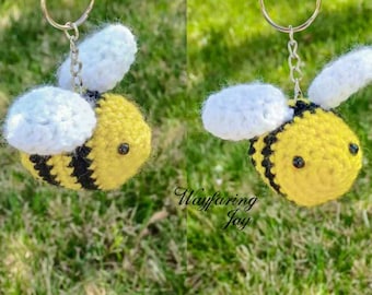 Bee Crochet keychain, Bee charm, toy, plushie, amigurumi