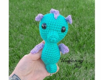 Seahorse Crochet Plushie, Amigurumi, toy, gift