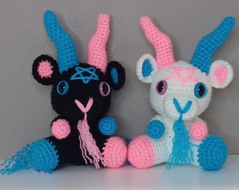 Baphomet Crochet plushie, toy, white elephant gift,