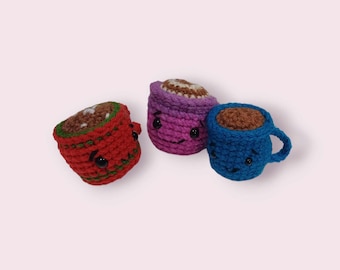 Hot chocolate or Coffee crochet mug, decor, toy, amigurumi, Christmas gift