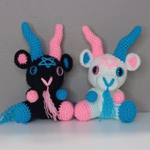 Baphomet Crochet plushie, toy, white elephant gift,