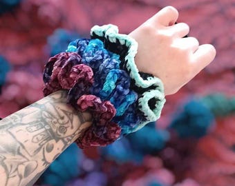Crocheted Velvet Scrunchie, Super Soft Hair Tie