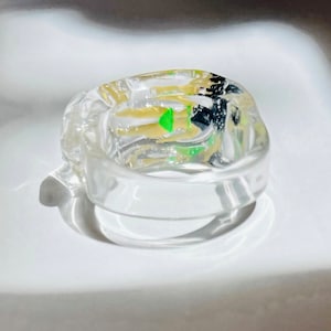 Resin ring for women.Original design ring.Handmade ring.Miniature character ring.Resin jewelry.Gift for her. Dua Lipa