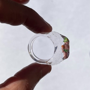 Resin ring for women.Original design ring.Handmade ring. Miniature ring. Resin jewelry. Handmade jewelry. Gift for her.