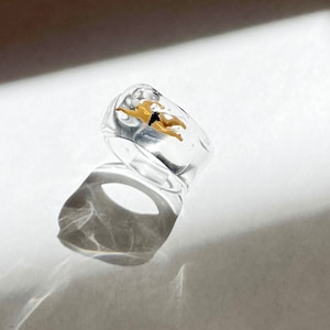 Resin ring for women.Original design ring.Handmade ring.Miniature ring. Resin jewel. Gift for her. Michael Phelps