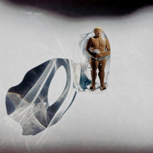 Resin ring for women.Original design ring.Handmade ring.Miniature ring. Resin jewel. Gift for her. Donald Trump