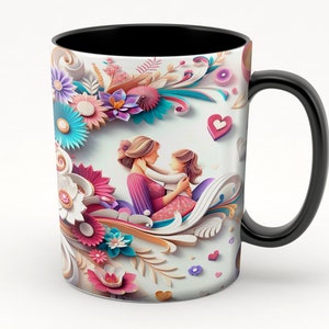 Diseño para Taza 3D de Abrazo de Madre e Hija