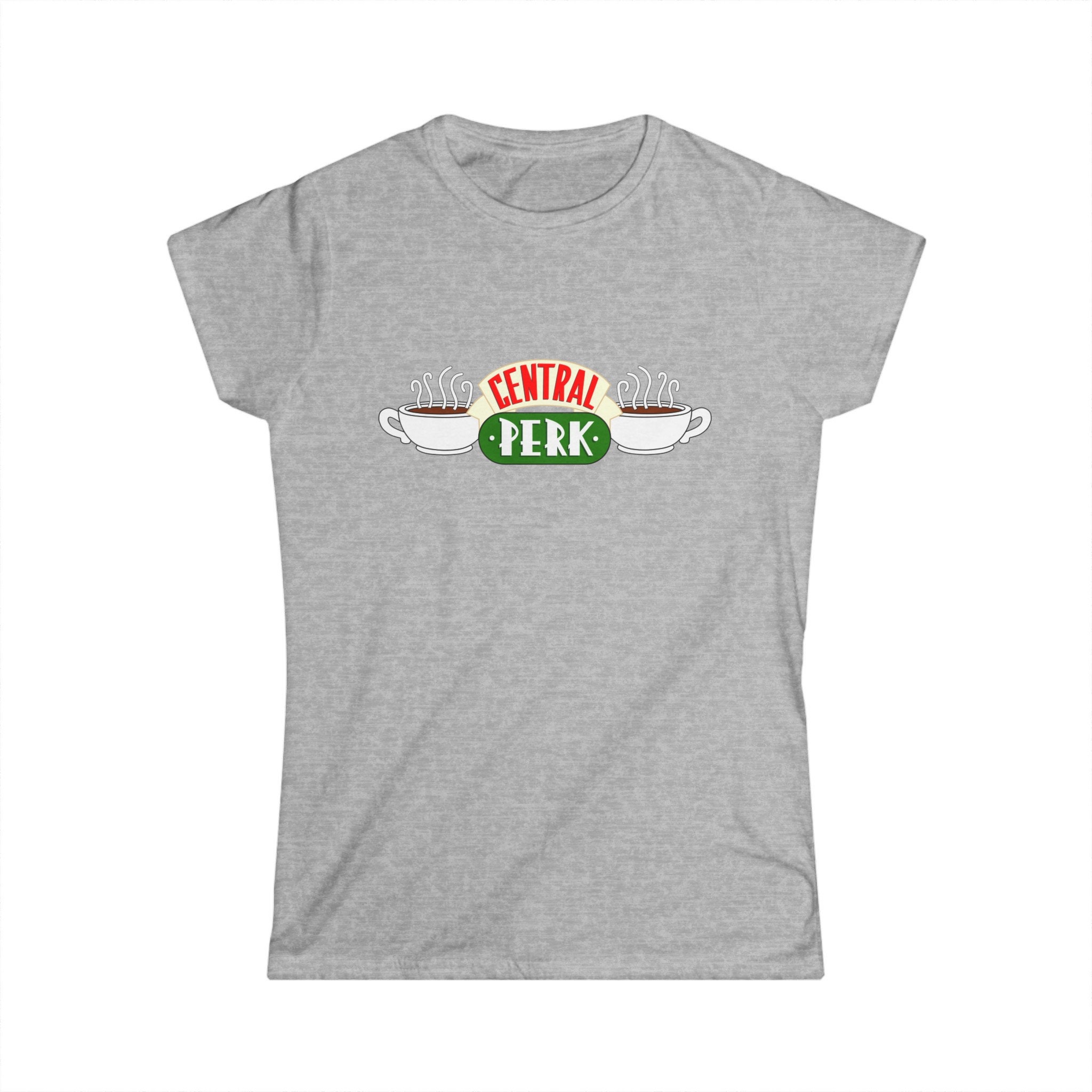 FRIENDS TV Show Central Perk Logo T-Shirt – Unisex Retro Grey Tee (Official Merch)