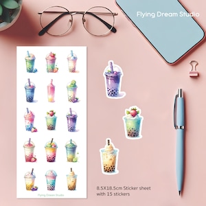 Arkusz naklejek Bubble Tea