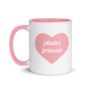 Pilates Princess Mug: Pink Heart Coffee Cup - Fitness Gift