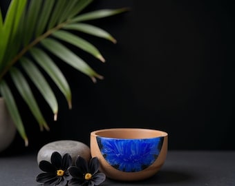 Mango Wood Resin Bowl: Small Trinket Dish, Charcuterie Serving Bowl