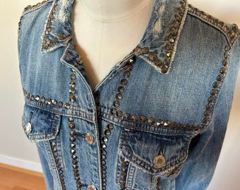 Distressed Denim Studded jacket