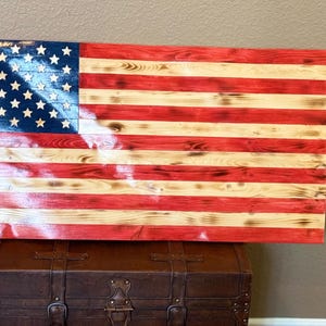 Hand made wooden wavy flag