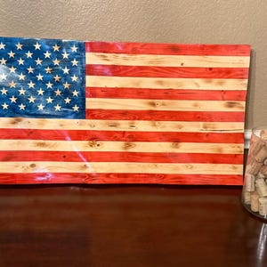 Hand made wooden wavy flag