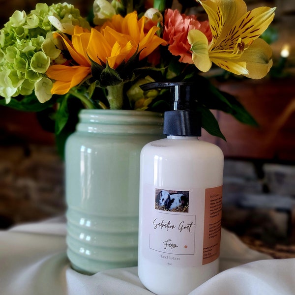 Homemade 8 oz Goat Milk Lotion. 25 scent options!