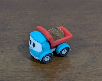 Mini Leo the Truck Inspired Dump Truck Figurine, Party Favor, Cake Topper