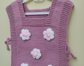 cardigan, vest, sweater, knitting, baby girl cardigan, baby boy cardigan, daisy cardigan