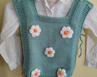 cardigan, vest, sweater, knitting, baby girl cardigan, baby boy cardigan, daisy cardigan