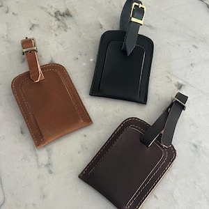 MONOGRAMMED Leather Luggage Tags, Personalized Travel Tags, Leather ID Tags, Custom Gift for Bridesmaids, Groomsmen Gift, Wedding Favor